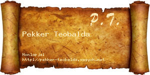 Pekker Teobalda névjegykártya